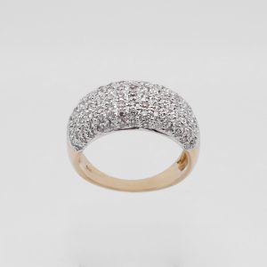 Cluster Ring aus 585 Gold mit 91 Diamanten