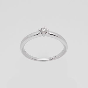 Solitär Ring aus 585 Weißgold mit Diamant