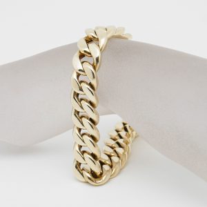 Kräftiges Panzerketten-Armband aus 585 Gelbgold