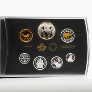 Sieben Silbermünzen des Canada Fine Silver Proof Sets 2020