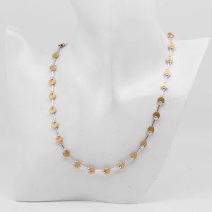 Elegantes Bicolor Collier aus 18 Karat Gold