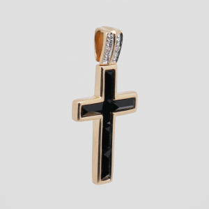 Gold Kreuz Anhänger seitlich