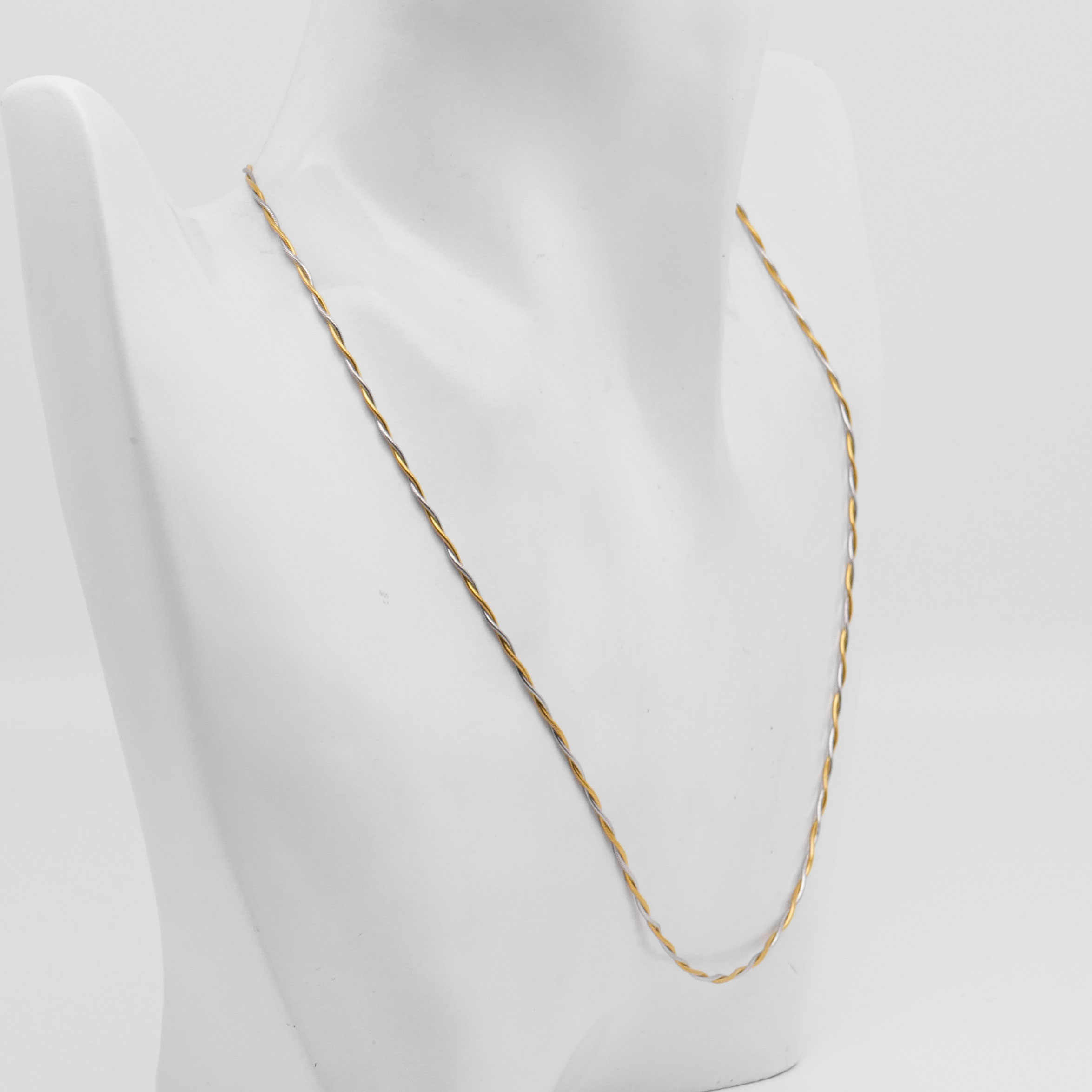Bicolor Collier aus 750 Gold mit 45 cm Länge