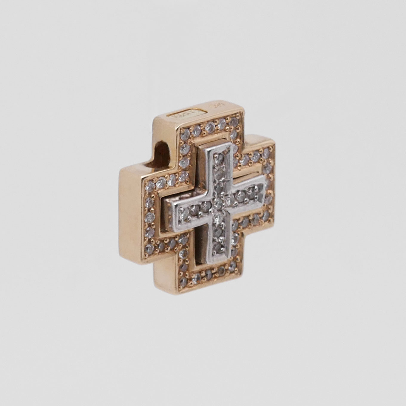 CHRIST Kreuzanhänger aus Gelbgold und Weißgold mit Diamanten