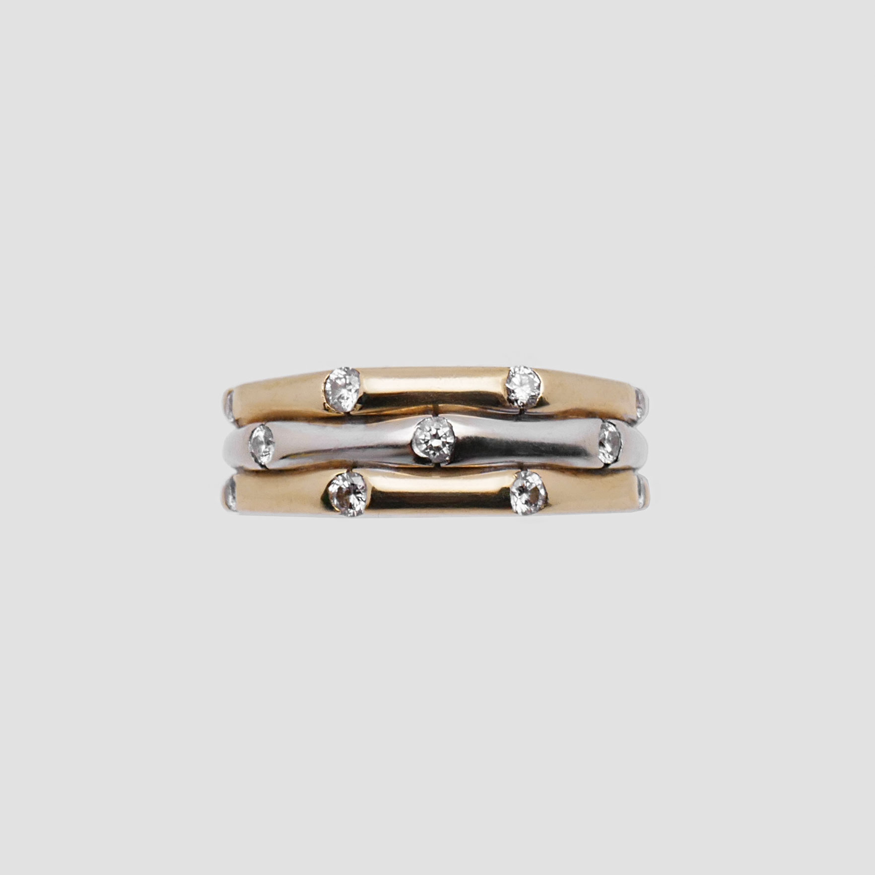 Punze 750 und 2011AL im Bicolor Goldring