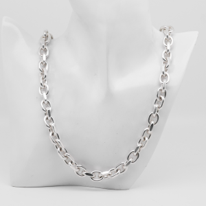 Lange Ankerkette aus Sterlingsilber mit markanter Gliederform