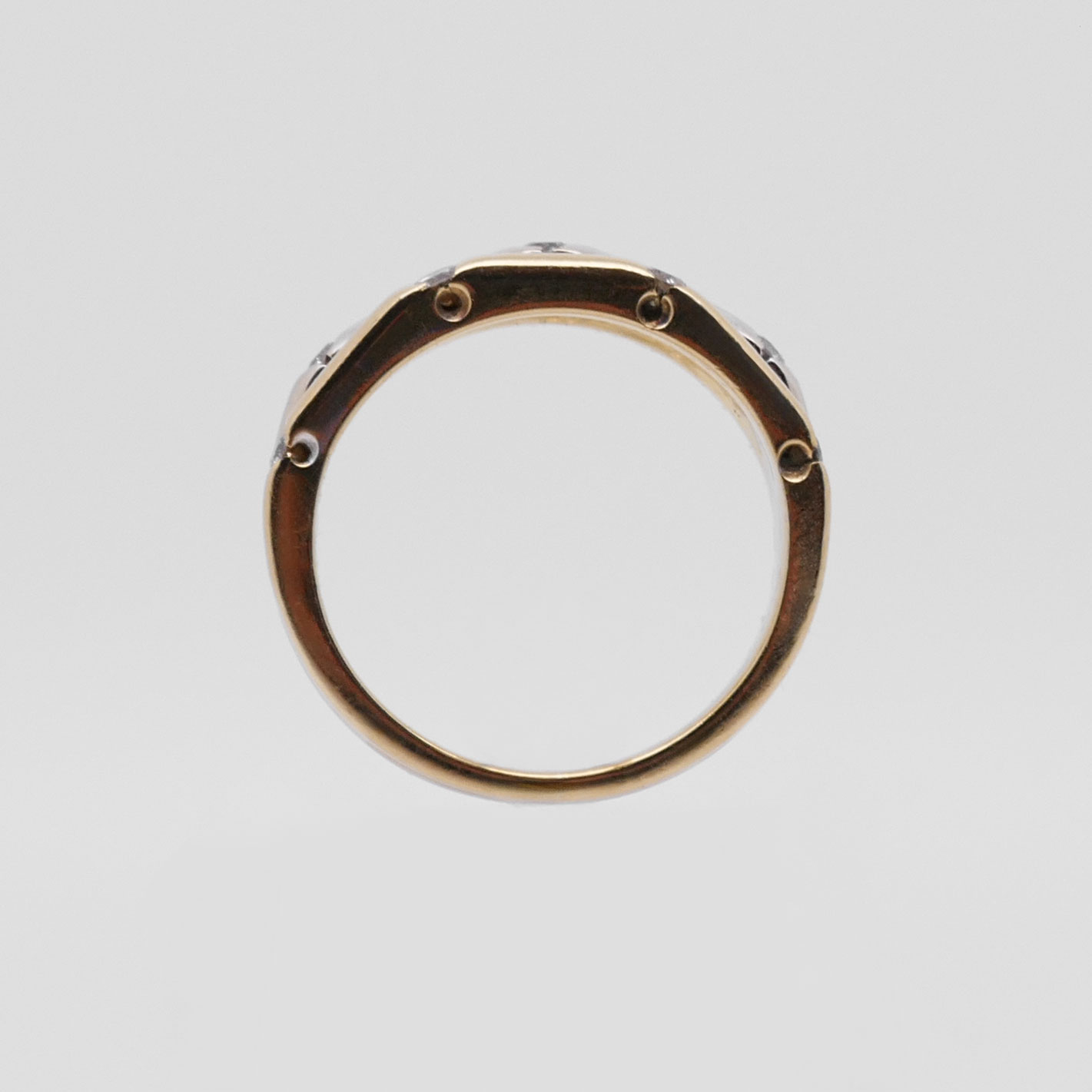 Geschwungener Bicolor Ring mit Diamanten aus 750 Gold