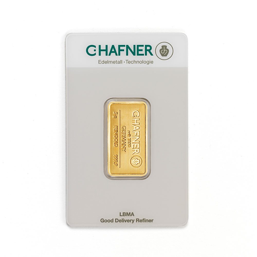Goldbarren 5g Feingewicht C.HAFNER